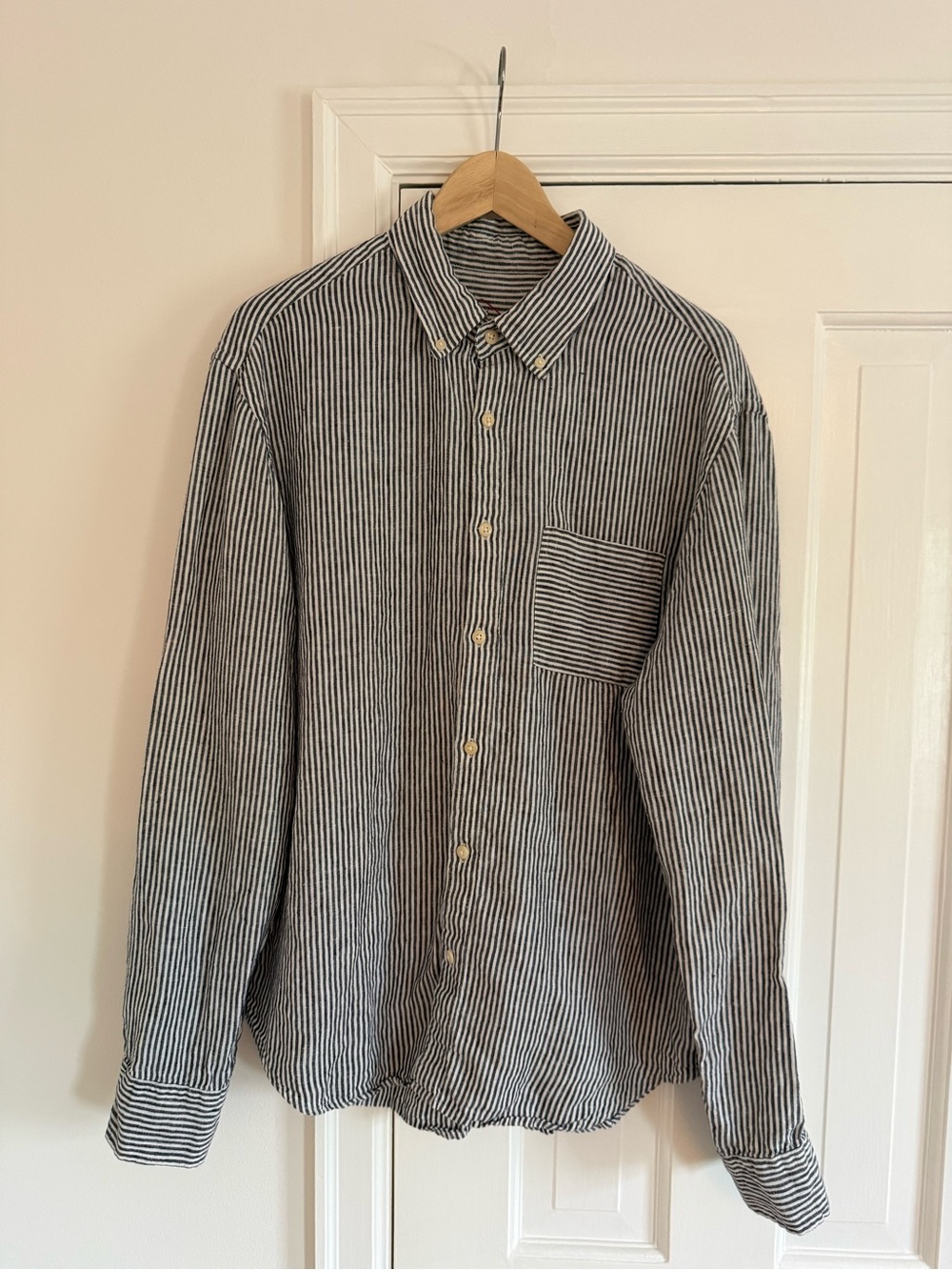 Alex Crane Playa Shirt Linen Stripe Button-Down